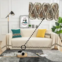 شال مبل مخمل بزرگ به همراه کوسن - یارا دوخت