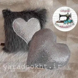 کوسن مدل قلبی کد M7 مجموعه 7 عددی به همراه شال مبل - یارا دوخت