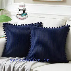 کوسن مخمل کبریتی مدل Tassel1 مجموعه دو عددی - یارا دوخت
