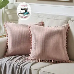 کوسن مخمل کبریتی مدل Tassel1 مجموعه دو عددی - یارا دوخت