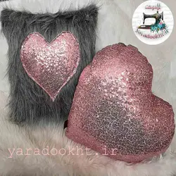 کوسن خز قلب مجموعه دو عددی - یارا دوخت