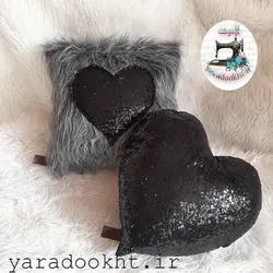 کوسن خز قلب مجموعه دو عددی - یارا دوخت