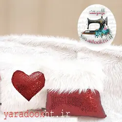 کوسن خز طرح نیمه پولکی - یارا دوخت