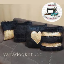کوسن خز پولکی مجموعه 4 عددی - یارا دوخت
