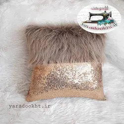 کوسن خز پولکی مجموعه 4 عددی - یارا دوخت