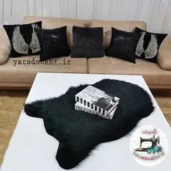 کوسن بال فرشته به همراه شال مبل مجموعه 6 عددی - یارا دوخت