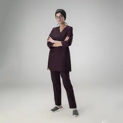 اسکراب و شلوار زنانه جیب مخفی پارچه ترگال - روپوش پزشکی کاروان