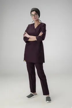 اسکراب و شلوار زنانه جیب مخفی پارچه ترگال - روپوش پزشکی کاروان