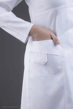 روپوش سفید مدل برش T - روپوش پزشکی کاروان