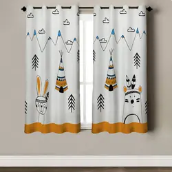 پرده پانچی پنلی کودکانه مدل سرخ پوستی