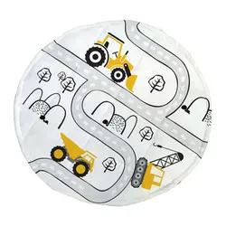 فرش بازی نوزاد گرد طرح ماشین نارنجی