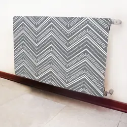 کاور شوفاژ طوسی سفید پارچه ای طرح خطی