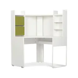 میز تحریر سفید ماهان به همراه قفسه نیاسر جوانه جلیس - دکوریار|Decoryar