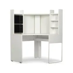 میز تحریر سفید ماهان به همراه قفسه نیاسر جوانه جلیس - دکوریار|Decoryar