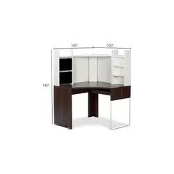 میز تحریر سفید ماهان به همراه قفسه نیاسر جوانه جلیس - دکوریار|Decoryar