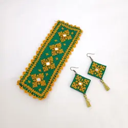 دستبند سوزن‌دوزی بلوچی زرخاتون