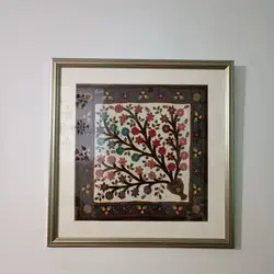 تابلو پته دوزي قاب شده طرح درخت زندگي 1
