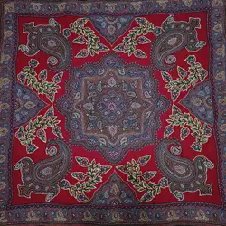 رومیزی پته دوزی نخ گیاهی 90 سانتی قرمز