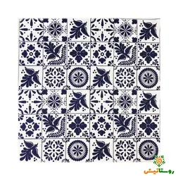 کادوپیچ پارچه‌ای طرح کاشی سورمه ای