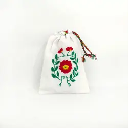 کیسه پارچه‌ای گلدوزی بزرگ طرح گل نسترن