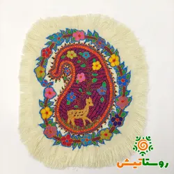 روميزي پته دوزي بیضی طرح آهو
