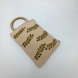 کیف کلاچ گلابتون دوزی دسته چوبی طرح کنار