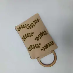 کیف کلاچ گلابتون دوزی دسته چوبی طرح کنار