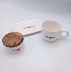 ست چای خوری سرامیکی طرح گل سرخ