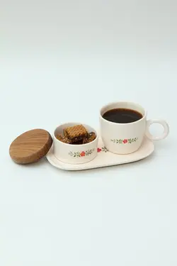 ست چای خوری سرامیکی طرح گل سرخ