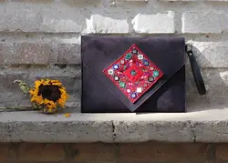 کیف مچی سوزن‌دوزی مشکی