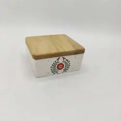 شکلات خوری سرامیک طرح گل با در چوبی