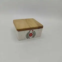 شکلات خوری سرامیک طرح گل با در چوبی