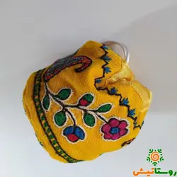 کیسه پته‌ دوزی زرد پرکار کوچک