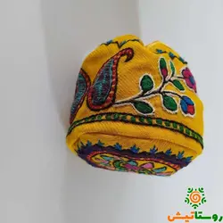 کیسه پته‌ دوزی زرد پرکار کوچک