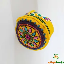 کیسه پته‌ دوزی زرد پرکار کوچک