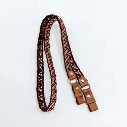 بند عینک گلابتون دوزی زرشکی طلایی