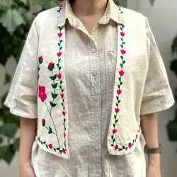 جلیقه گلدوزی طرح پیچک