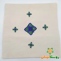 کاور کوسن سوزن‌دوزی الیاف طبیعی بلوچی سبز-بنفش