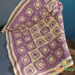 پتو بچه موتیف بافی یا قلاب بافی 8