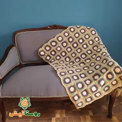 پتو بچه موتیف بافی یا قلاب بافی 7