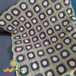 پتو بچه موتیف بافی یا قلاب بافی 7