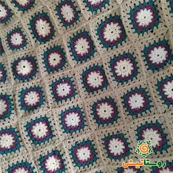 پتو بچه موتیف بافی یا قلاب بافی 7