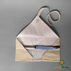 جا قاشق چنگالی پارچه‌ای دستبافت (رز زرد)