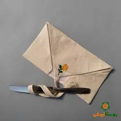 جا قاشق چنگالی پارچه‌ای دستبافت (رز زرد)
