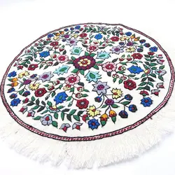 رومیزی پته‌دوزی گرد 123