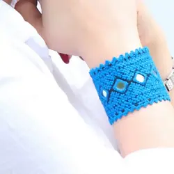 دستبند سوزن‌دوزی بلوچی بینگ آبی