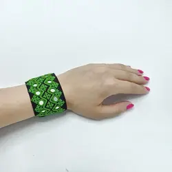 دستبند سوزن‌دوزی بلوچی هامین (سبز)