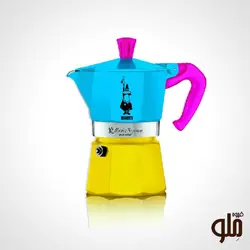 بیالتی موکا اکسپرس آبی و زرد ۳ کاپ