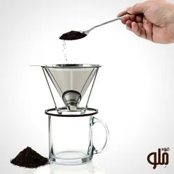 قهوه ساز فیلتری v60 استیل پایه دار(۲نفره)