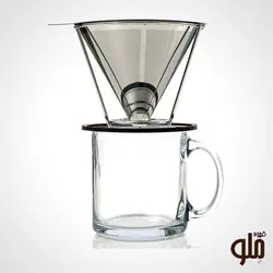 قهوه ساز فیلتری v60 استیل پایه دار(۲نفره)